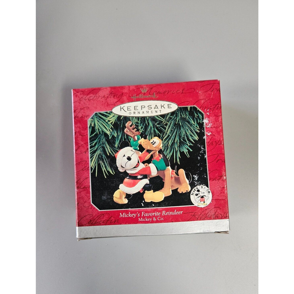 Vintage Hallmark Keepsake Mickey’s Favorite Reindeer Mickey & Co Ornament 1998